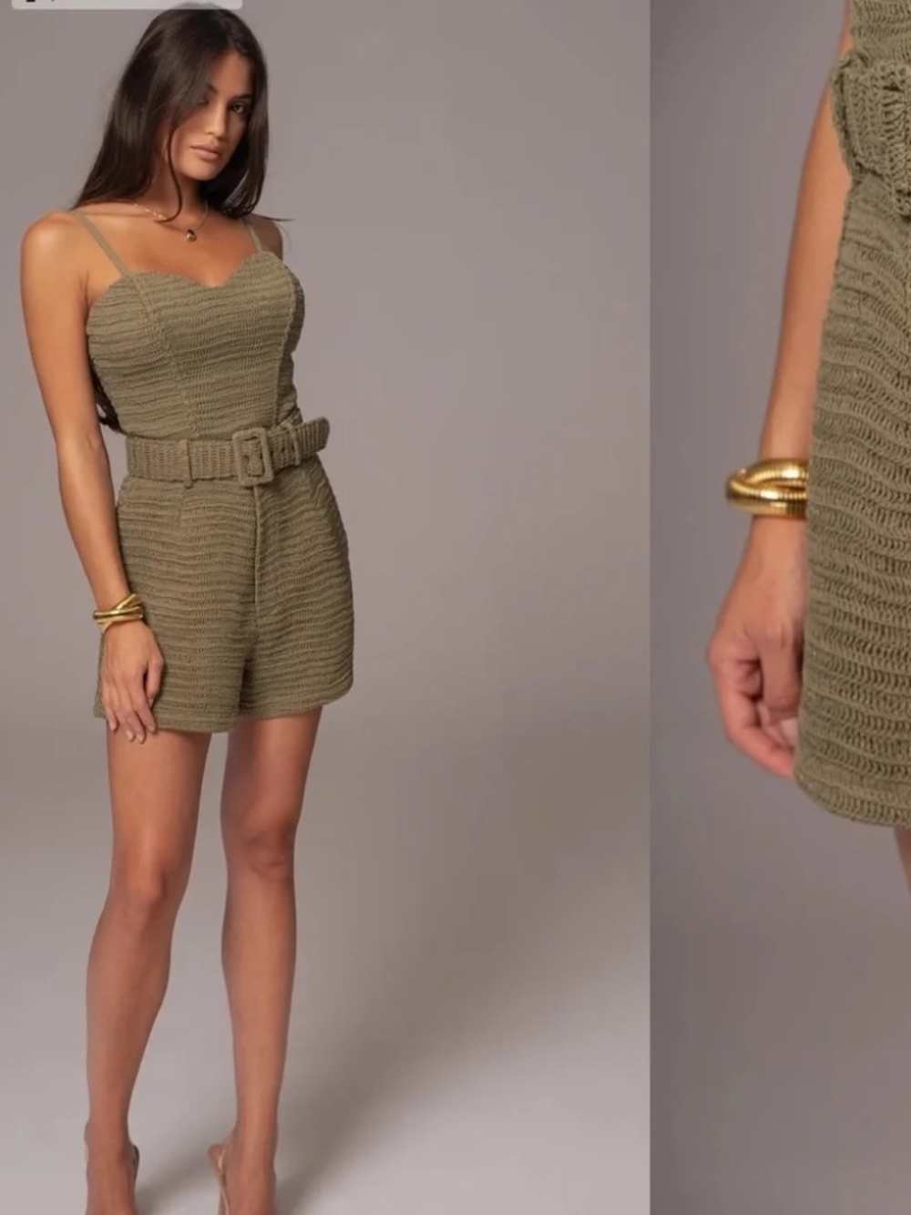 JLUXLABEL Olive Lila Bustier and Olive Kelsie Belted Shorts Set